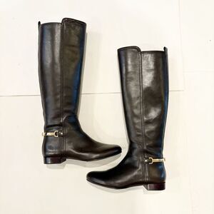 Tory Burch Jess Riding Boots Size 5 Brown Leather Equestrian